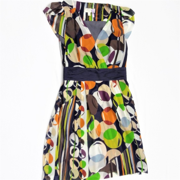 Anthropologie Dresses & Skirts - Anthro Moulinette Soeurs Midi Dress Surplice Ruched Waist Lined 2